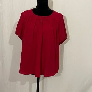 Short Sleeve Blouse With Slight Ruffles